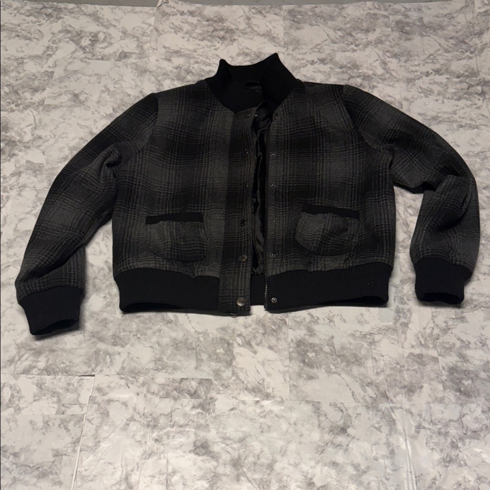 Relativity Dark Checkered Bomber Jacket - image 2